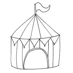 Dessin à colorier: Chapiteau de Cirque (Bâtiments et Architecture) #219473 - Coloriages à Imprimer Gratuits