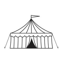 Dessin à colorier: Chapiteau de Cirque (Bâtiments et Architecture) #219474 - Coloriages à Imprimer Gratuits