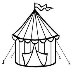 Dessin à colorier: Chapiteau de Cirque (Bâtiments et Architecture) #219476 - Coloriages à Imprimer Gratuits