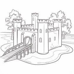 Coloriage Chateau (Bâtiments et Architecture) #216036 à imprimer et colorier