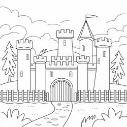 Coloriage Chateau (Bâtiments et Architecture) #216042 à imprimer et colorier