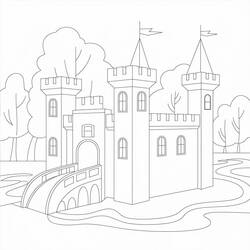 Coloriage Chateau (Bâtiments et Architecture) #216043 à imprimer et colorier