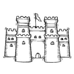 Dessin à colorier: Chateau (Bâtiments et Architecture) #62040 - Coloriages à imprimer