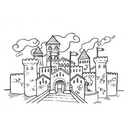 Dessin à colorier: Chateau (Bâtiments et Architecture) #62043 - Coloriages à imprimer