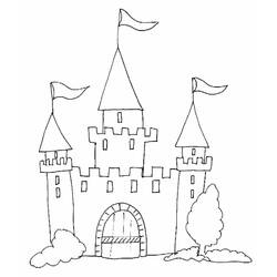 Dessin à colorier: Chateau (Bâtiments et Architecture) #62048 - Coloriages à imprimer