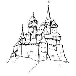 Dessin à colorier: Chateau (Bâtiments et Architecture) #62058 - Coloriages à imprimer