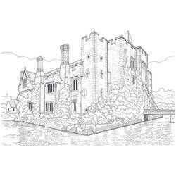 Dessin à colorier: Chateau (Bâtiments et Architecture) #62093 - Coloriages à imprimer
