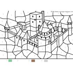 Dessin à colorier: Chateau (Bâtiments et Architecture) #62098 - Coloriages à Imprimer Gratuits