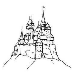 Dessin à colorier: Chateau (Bâtiments et Architecture) #62111 - Coloriages à imprimer