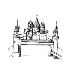 Dessin à colorier: Chateau (Bâtiments et Architecture) #62116 - Coloriages à Imprimer Gratuits
