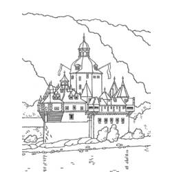 Dessin à colorier: Chateau (Bâtiments et Architecture) #62130 - Coloriages à Imprimer Gratuits
