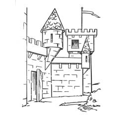 Dessin à colorier: Chateau (Bâtiments et Architecture) #62180 - Coloriages à imprimer