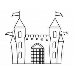 Dessin à colorier: Chateau (Bâtiments et Architecture) #62211 - Coloriages à imprimer