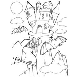 Dessin à colorier: Chateau (Bâtiments et Architecture) #62214 - Coloriages à imprimer