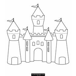 Dessin à colorier: Chateau (Bâtiments et Architecture) #62224 - Coloriages à imprimer
