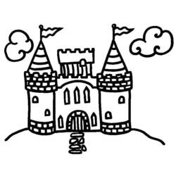 Dessin à colorier: Chateau (Bâtiments et Architecture) #62242 - Coloriages à Imprimer Gratuits