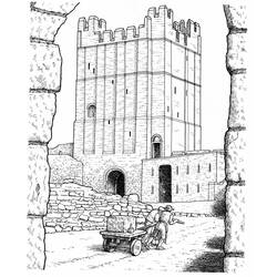Dessin à colorier: Chateau (Bâtiments et Architecture) #62292 - Coloriages à imprimer