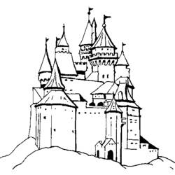 Dessin à colorier: Chateau (Bâtiments et Architecture) #62324 - Coloriages à imprimer