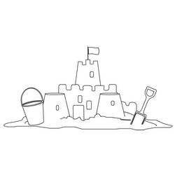 Dessin à colorier: Chateau de sable (Bâtiments et Architecture) #204737 - Coloriages à Imprimer Gratuits