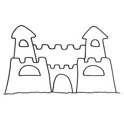 Dessin à colorier: Chateau de sable (Bâtiments et Architecture) #204745 - Coloriages à Imprimer Gratuits