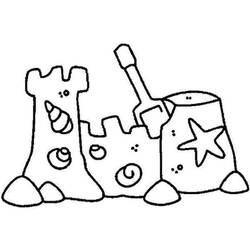 Dessin à colorier: Chateau de sable (Bâtiments et Architecture) #204748 - Coloriages à Imprimer Gratuits