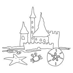 Dessin à colorier: Chateau de sable (Bâtiments et Architecture) #204749 - Coloriages à Imprimer Gratuits