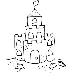 Dessin à colorier: Chateau de sable (Bâtiments et Architecture) #204750 - Coloriages à Imprimer Gratuits