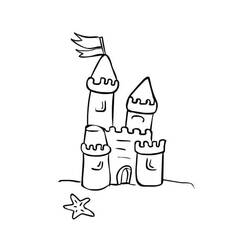 Dessin à colorier: Chateau de sable (Bâtiments et Architecture) #204755 - Coloriages à Imprimer Gratuits