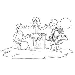 Dessin à colorier: Chateau de sable (Bâtiments et Architecture) #204761 - Coloriages à Imprimer Gratuits