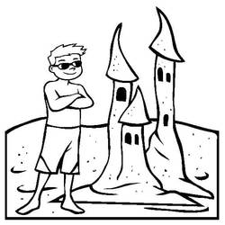Dessin à colorier: Chateau de sable (Bâtiments et Architecture) #204762 - Coloriages à Imprimer Gratuits