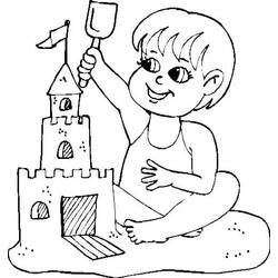 Dessin à colorier: Chateau de sable (Bâtiments et Architecture) #204771 - Coloriages à Imprimer Gratuits