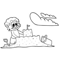 Dessin à colorier: Chateau de sable (Bâtiments et Architecture) #204773 - Coloriages à Imprimer Gratuits