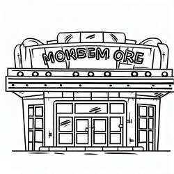 Dessin à colorier: Cinéma (Bâtiments et Architecture) #188674 - Coloriages à Imprimer Gratuits