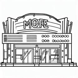 Dessin à colorier: Cinéma (Bâtiments et Architecture) #188676 - Coloriages à Imprimer Gratuits