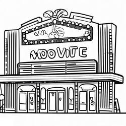 Dessin à colorier: Cinéma (Bâtiments et Architecture) #188679 - Coloriages à Imprimer Gratuits