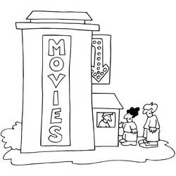 Dessin à colorier: Cinéma (Bâtiments et Architecture) #188682 - Coloriages à Imprimer Gratuits