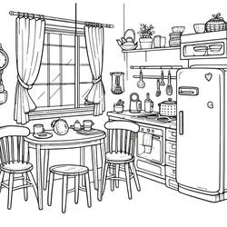 Coloriage Cuisine (Bâtiments et Architecture) #211556 à imprimer et colorier