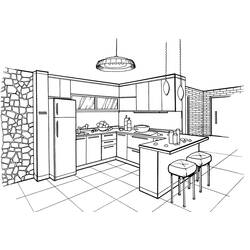 Coloriage Cuisine (Bâtiments et Architecture) #211557 à imprimer et colorier
