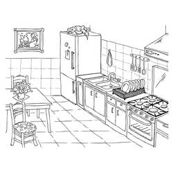 Dessin à colorier: Cuisine (Bâtiments et Architecture) #211563 - Coloriages à Imprimer Gratuits