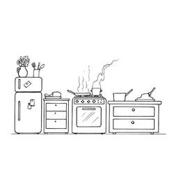 Coloriage Cuisine (Bâtiments et Architecture) #211568 à imprimer et colorier