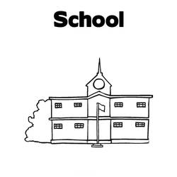 Dessin à colorier: École (Bâtiments et Architecture) #63989 - Coloriages à imprimer