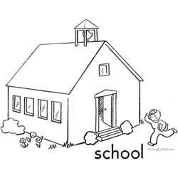 Dessin à colorier: École (Bâtiments et Architecture) #63998 - Coloriages à imprimer