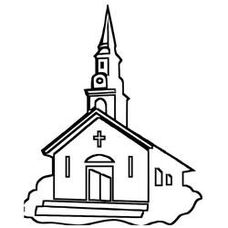 Coloriage Église (Bâtiments et Architecture) #189037 à imprimer et colorier