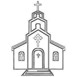 Coloriage Église (Bâtiments et Architecture) #189045 à imprimer et colorier