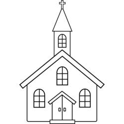 Dessin à colorier: Église (Bâtiments et Architecture) #64159 - Coloriages à imprimer