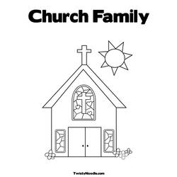 Dessin à colorier: Église (Bâtiments et Architecture) #64160 - Coloriages à imprimer