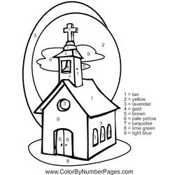 Dessin à colorier: Église (Bâtiments et Architecture) #64166 - Coloriages à imprimer