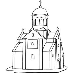 Dessin à colorier: Église (Bâtiments et Architecture) #64167 - Coloriages à imprimer