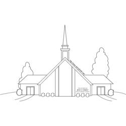 Dessin à colorier: Église (Bâtiments et Architecture) #64186 - Coloriages à imprimer