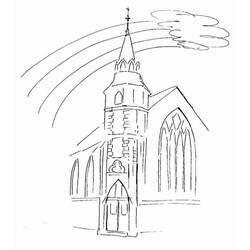 Dessin à colorier: Église (Bâtiments et Architecture) #64192 - Coloriages à imprimer